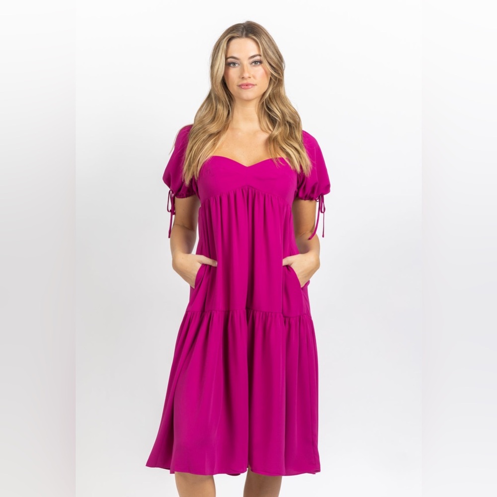 Amanda Uprichard Magenta Midi Dress